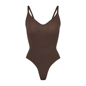 SKIMS Seamless Sculpt Thong Bodysuit Cocoa Brown Small NWT | BNIB